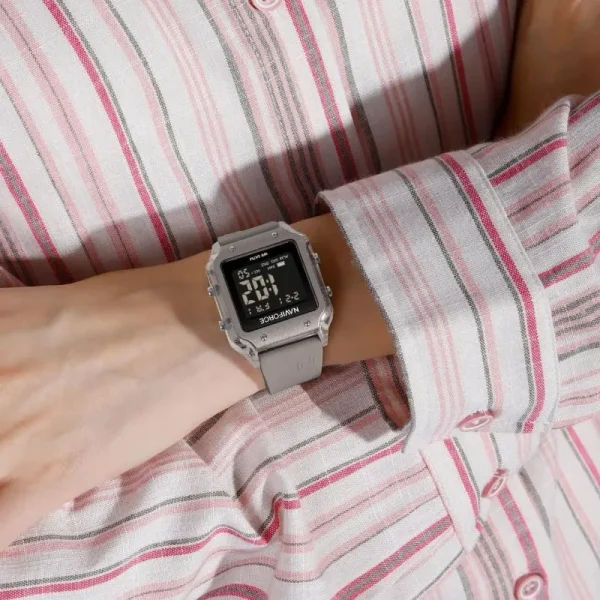 NaviForce NF6105 Women's Square Shape Sports Electronic LCD Digital Silicon Strap Watch -  Grey - Image 2