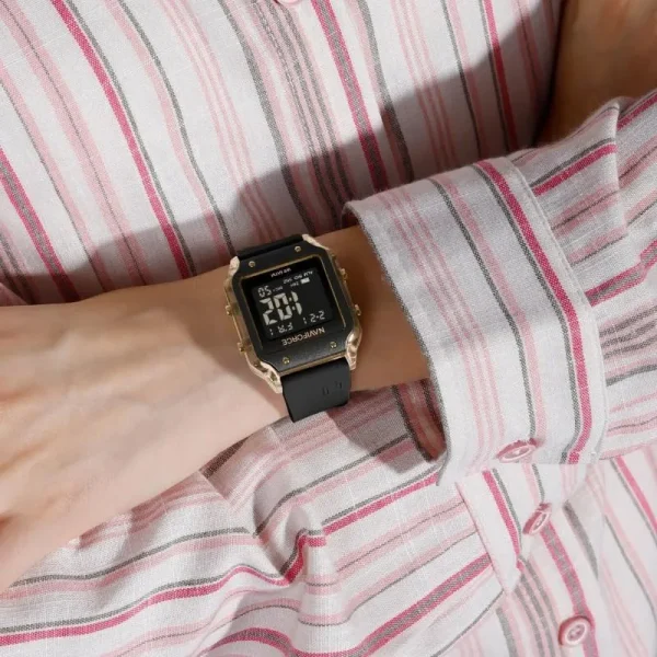 NaviForce NF6105 Women's Square Shape Sports Electronic LCD Digital Silicon Strap Watch -  Rosegold/Black - Image 2
